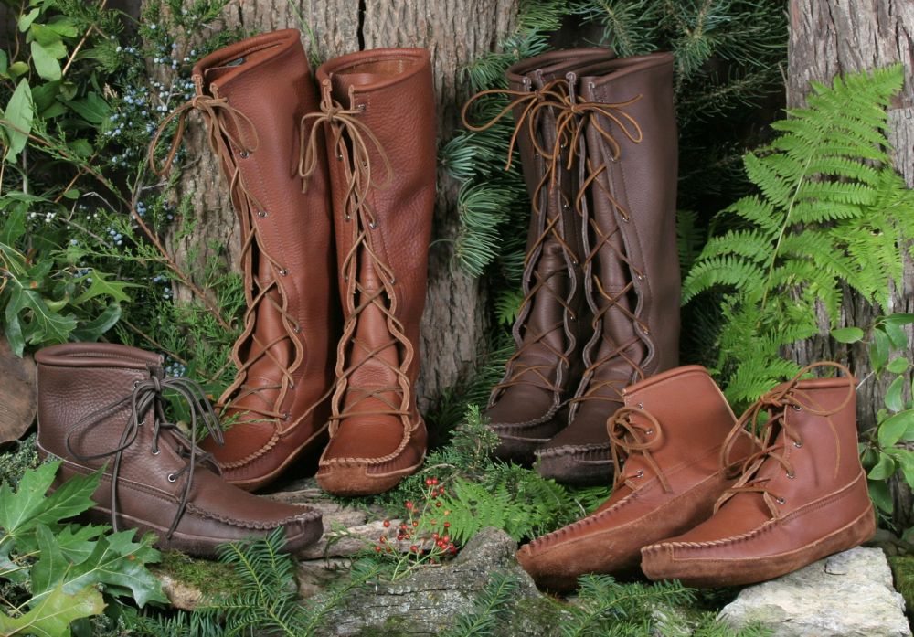 Apparel Made In America: Footwear by Footskins, Quality handmade moccasin style footwear of deerskin and cowhide leathers